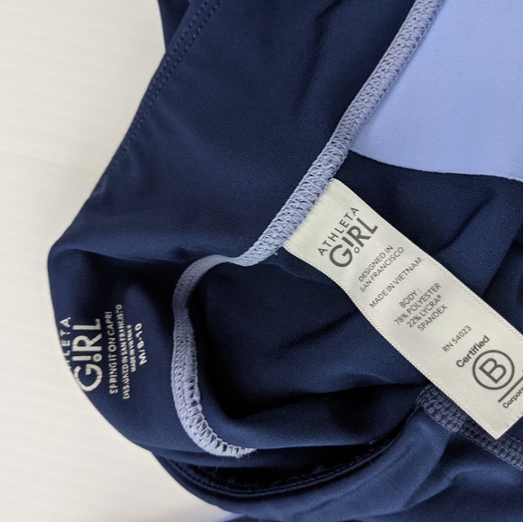 Athleta Girl Capri Leggings - Periwinkle and Navy Blue - Sz. Medium - Picture 9 of 9